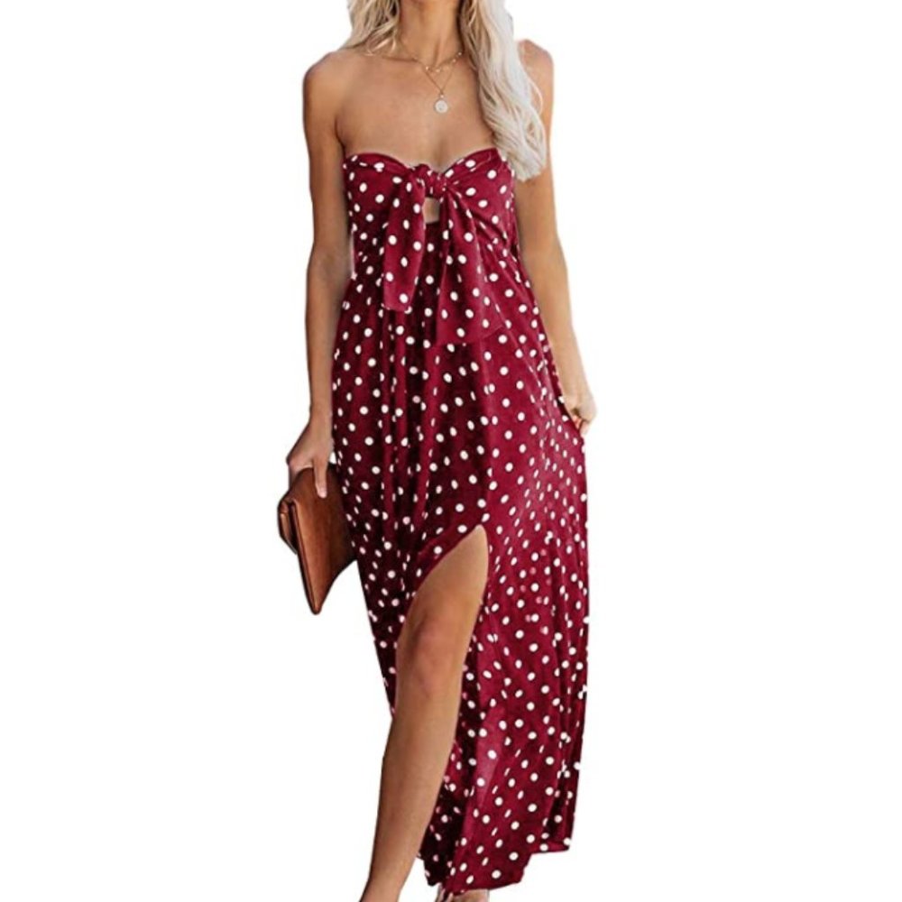 ODEDA Polka Dot Maxi Dress